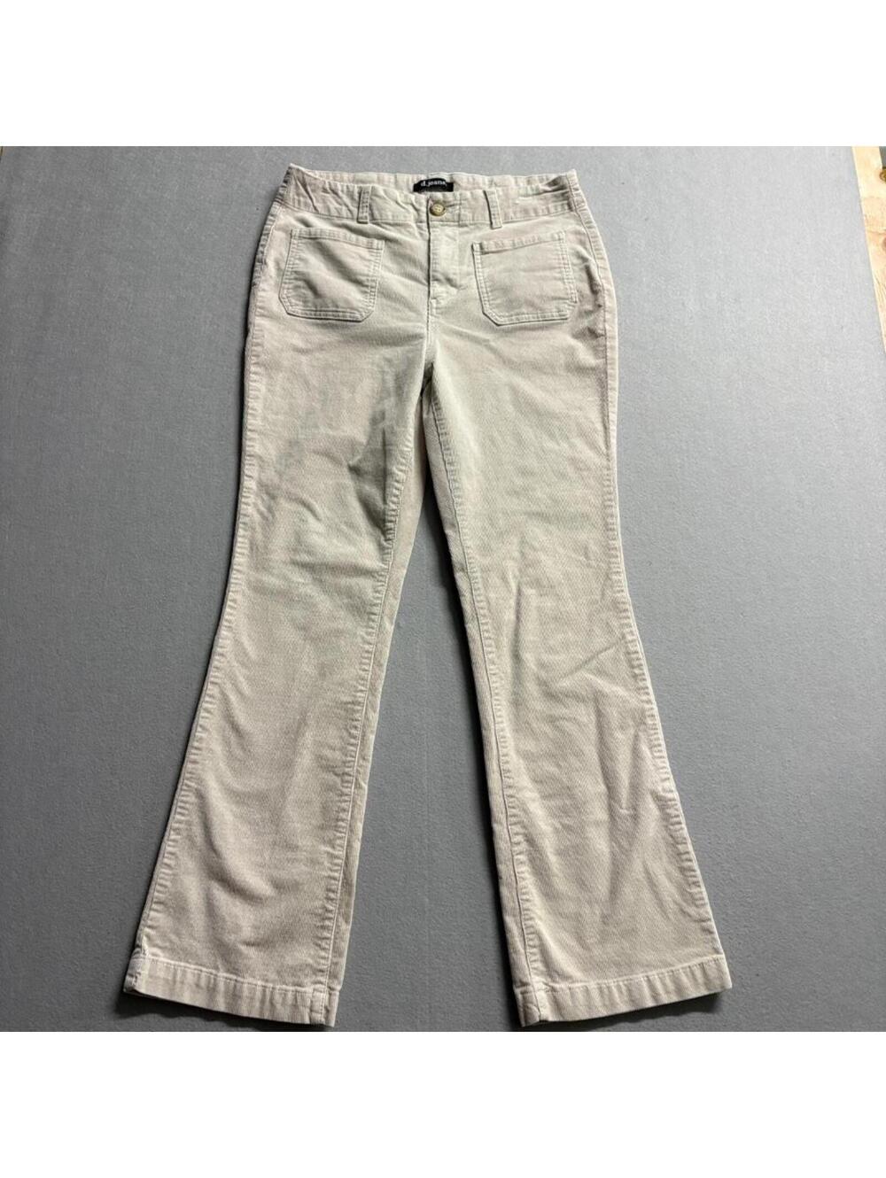 d.jeans Womens Corduroy Pants Size 10 Beige Bootcut Stretch Cord Utility Pockets